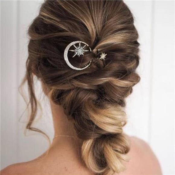 Rhinestone Crystal Hair Barrettes | Sparkly Metal Alloy Clips - Picture 2 of 3